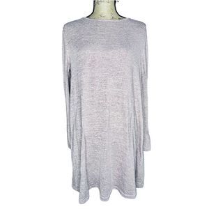 SHEIN Pink & Gray Long Sleeved Tunic Top Gently Used Size L